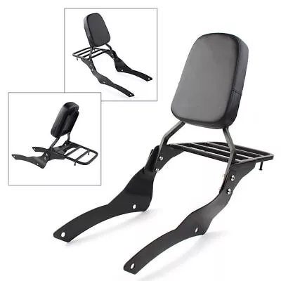 Backrest Sissy Bar Luggage Rack For Yamaha Dragstar VStar 400 650 Classic 98-22 • $136.40