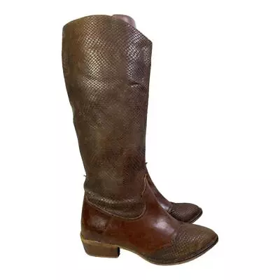 Matisse Trouble Knee High Western Snakeskin Boot Women Size 7.5 • $64