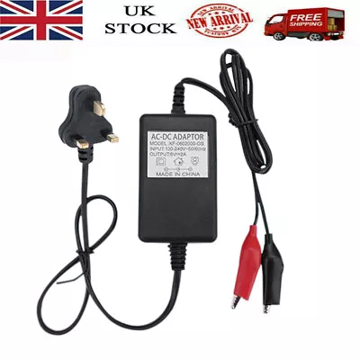 6V Volt Sealed Lead Acid Battery Charger For Motorbike Quad Bike Kids Toy Car 2A • £9.46