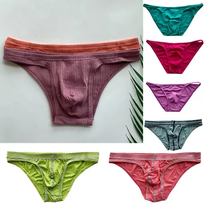 $3.99 • Buy Men's Sexy Cotton Seamless Briefs Low-rise Underwear Bikini Pouch Panties Soft