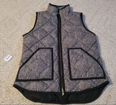 J Crew Down Vest Excursion Herringbone Full Zip  Women’s Size X-Small XS • $24.99