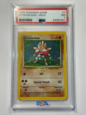 $20.50 • Buy 1999 Pokemon Base Set Unlimited Hitmonchan 7/102 PSA 7 Near Mint