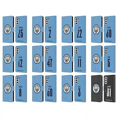 Man City Fc 2020/21 Players Home Kit Group 2 Leather Book Case For Samsung 4 • £6.95