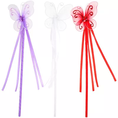  6 Pcs Fairy Wands For Girls Kids Toys Clothes Streamers Child Handheld • £9.38