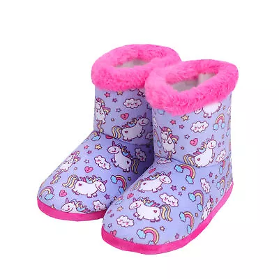 Girls Warm Booties Fleece Lined Slippers  Cartoon Indoor Outdoor House Shoes • $19.99