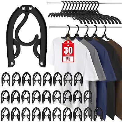 30 Pcs Travel Hangers Portable Foldable Travel Hanger Organizer Plastic Travel • $24.83