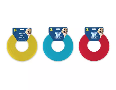 Flying Disc Dog Toy Frisbee Fetch Puppy Play Dog Exercise Doggy Gift Throw 25cm • £6.29