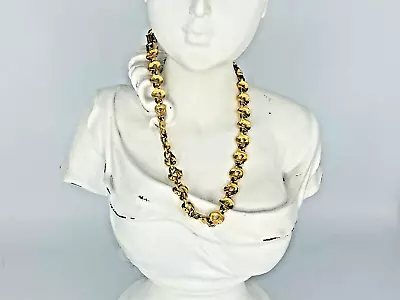 Women’s Necklace Monet Chunky Chain Gold Tone Signed Modernist Vintage • $19.99