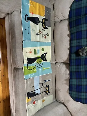 Lot Of 3 Mid Century Cat Pillow Covers • $12