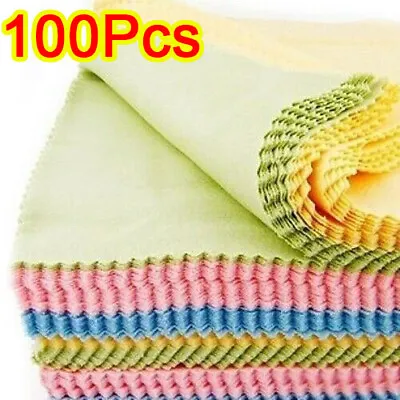 100X Cleaning Cloth Glasses Screen Sunglasses Phone Camera Lens Microfibre 13cm • £3.88