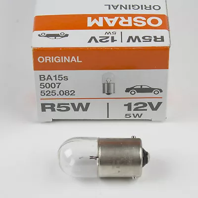 QTY=1 BULB - OSRAM R5W 5007 5W 12V BA15s Made In Italy • $7.49