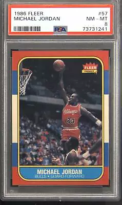1986 Fleer #57 Michael Jordan Rookie PSA 8 • $1251