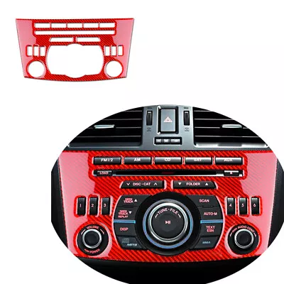 RED Carbon Fiber Interior AC CD Switch  Frame Cover Trim For Mazda 3 2010-2013 • $27.59