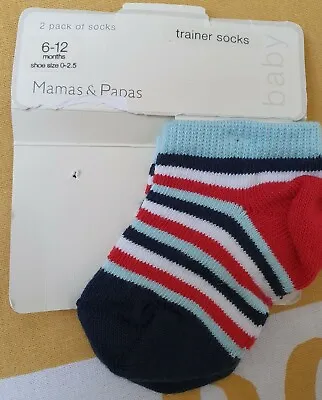 £2.25 • Buy New Mamas And Papas Trainer Socks Baby  6-12 Months Striped 