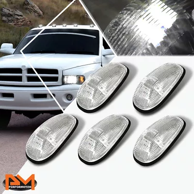 $34.89 • Buy 5Pcs Cab Roof Running Light Chrome Housing White LED For 99-01 Dodge Ram Truck