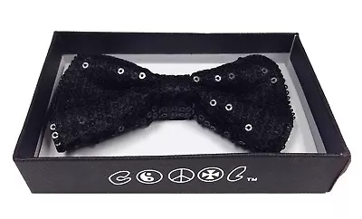 Black Men Women Sequin Bowtie Classic Clip-On Neck-wear Tuxedo Adjustable  • $7.99