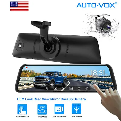 AUTO-VOX Rear View Mirror Monitor Touch Screen Backup Camera HD Car Recorder T9 • $139.99