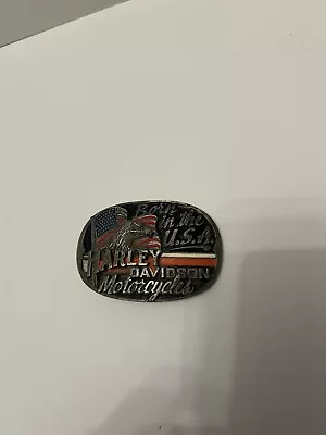 VINTAGE HARLEY DAVIDSON MOTORCYCLES 1991 BARON H404 BORN IN THE USA Belt Buckle • $24.99