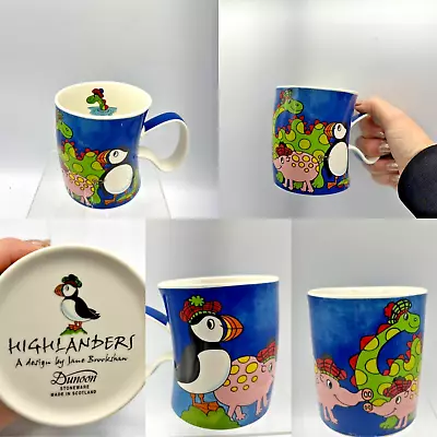 Dunoon Highlanders Scottish Stoneware Mug Jane Brookshaw Nessie Puffin • £14