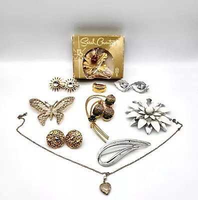 Vintage Sarah Coventry Lot 10 Pieces Original Box D&E Juliana Heart Butterfly • $10.50