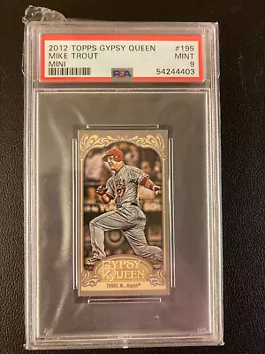 Mike Trout Topps Gypsy Queen Mini 2012 Batting Variation PSA 9 Mint SP RC #196 • $45