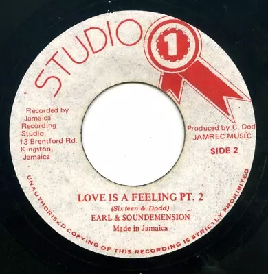Earl Sixteen - Love Is A Feeling / Version.  1982 Jamaican Reggae 7  Single • £8.75