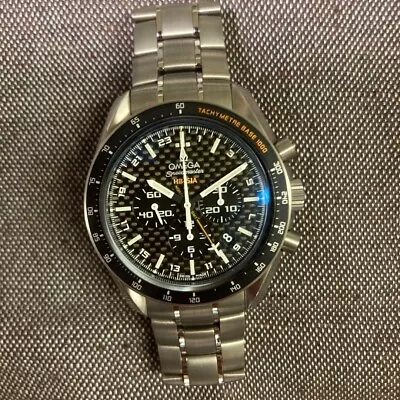 Omega Speedmaster HB-SIAGMT 321.90.44.52.01.001 Titanium Black Dial Men's Watch • $14363.17