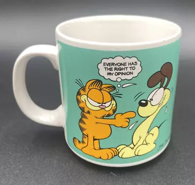 Vintage Garfield Coffee Mug Cup 1978 “My Opinion” United Feature Syndicate Rare • $15.69