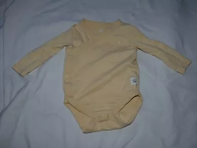 Wrap Over Baby Vest Long Sleeve 0-3 Month Cross Over Full Opening Yellow Fred & • £3