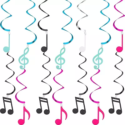 25 Pieces Musical Note Hanging Swirl Music Foil Whirl Theme Party Decoration Cut • $21.99