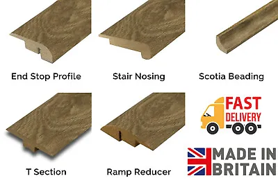 Laminate Wood Floor Threshold MDF Floor Trim Bar Edge Profile Door Strip Stairs • £49.98