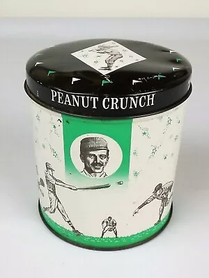 Vintage E G Whitman Peanut Crunch Baseball Tin Canister Empty • $14.99
