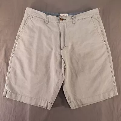 Merona Men 32 Chino Shorts Gray Flat Front Casual Canvas • $8.03