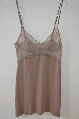 La Perla Malizia Taupe Lace Trimmed 100% Viscose Chemise Size Size XS • $39