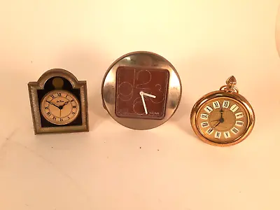 Estate Lot Of Three Vintage Alarm Clocks Bulova Westclox Seth Thomas Running • $35