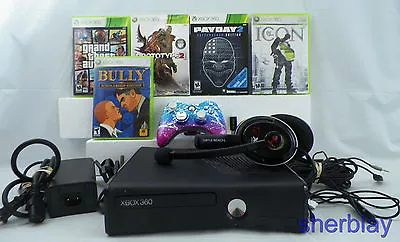 Microsoft Xbox 360 S Console Bundle 250GB Chaos Controller Headset GAMES  • $175.91