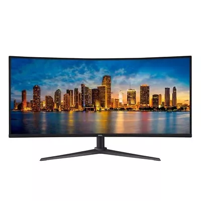 Onn. 34  Curved Ultrawide WQHD (3440 X 1440p) 100Hz Bezel-Less Office Monitor • $203.85