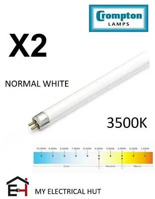 2X T5 FLUORESCENT TUBE 8W Normal White 3500K Miniature 12  CROMPTON  • £4.99