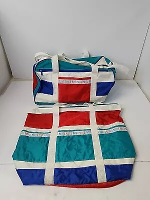 Matching Jordache Duffle Travel Gym Bag & Beach Bag Vintage 1990s Duffel • $25