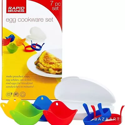 Rapid Brands 7-Piece Microwave Poached Egg & Omelette Cookware Set New • $5