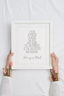 £5.49 • Buy First 1st Wedding Anniversary Gift Personalised One Year Paper Present Mr & Mrs 