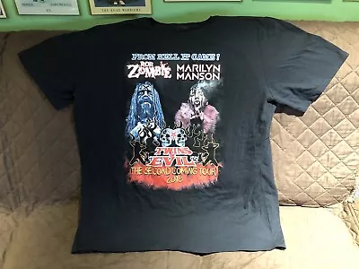 Rob Zombie Marilyn Manson T Shirt Twins Of Evil 2XL 2018 Tour Second Coming • $22.99