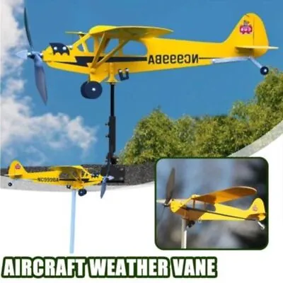 3D Weather Vane Wind Direction Compass Airplane Weathervane Garden Decoration • £12.94