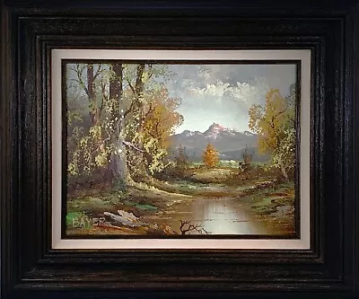 Vintage Original Oil Painting Woodlan Landscape Signed Framed • $80