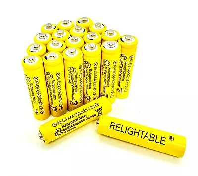 20-PCS RELIGHTABLE 300mAh AAA NiCd 1.2v Rechargeable Batteries Garden Solar M20 • $15.99