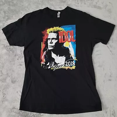 Billy Idol 2018 Concert Tour Black T-Shirt Men's Large Next Level Apparel Rare • $29.50