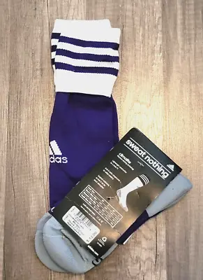 $10 • Buy Adidas Soccer Copa Zone Cushion II Socks Collegiate Purple/White Sz L LARGE