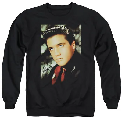 Elvis Presley Red Scarf Crewneck Sweatshirt Licensed Music King Of Rock Black • $24.49