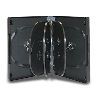 8 Multi 10 Disc CD DVD Black Movie Case Box Hold Ten With Outer Clear Sleeve • $19.88