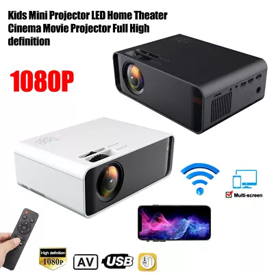 Projector 22000 Lumens 1080P HD 3D LED Mini WiFi Video Home Theater Cinema HDMI • $129.75